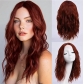European and American style center-parted burgundy wavy corn perm short hair with blonde gradient and mixed fiber waves in various colors