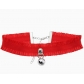 Fresh and elegant ruffled lace bell pendant choker necklace, new style, elastic and comfortable collarbone necklace.