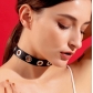 New punk-style hollowed-out breathable PU choker leather necklace clavicle chain nightclub dark leather choker