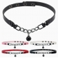 Unique dark and sweet cool sexy girl leather choker necklace, light luxury niche choker bell necklace for women