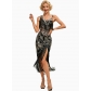1920s Gatsby sequined tassel dress, European and American retro Latin dance performance costume, ballroom party dress.