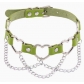 New punk street style linked heart chain clavicle chain choker with unique pin buckle leather necklace choker