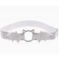 Hollowed-out cat head garter belt with unique bat wings, PU leather, high elasticity, thigh and ankle loops.