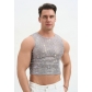 2026 Spring/Summer Men's European and American style sequined men's clothing, nightclub and party attire, sleeveless men's short-sleeved men's clothing for nightclubs and parties.