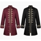 European and American style men's jacquard embroidered coat, solid color, fashionable steampunk retro stand-up collar stage uniform performance costume