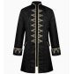 European and American style men's jacquard embroidered coat, solid color, fashionable steampunk retro stand-up collar stage uniform performance costume