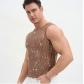 European and American spring/summer party rhinestone sequin menswear nightclub music festival trendy versatile sleeveless base layer