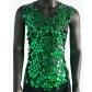 European and American style sexy men's hollowed-out vest top with rhinestones, see-through design, nightclub party fishnet sequins