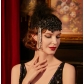 1920s European and American headdress with flying wave girl feather headdress and chain, roaring 1920s hair accessories