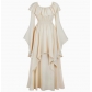 New Women's Dresses: Vintage Medieval Elastic Waist Dress, Renaissance Long Dress