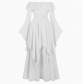 New Women's Dresses: Vintage Medieval Elastic Waist Dress, Renaissance Long Dress