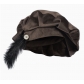 Medieval Tudor feather hat, clown muffin, Elizabethan Renaissance headdress