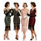 Great Gatsby Dresses 1920s Retro Dress Plus Size Gown Sequined Beaded Party Costume