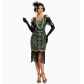 Great Gatsby Dresses 1920s Retro Dress Plus Size Gown Sequined Beaded Party Costume