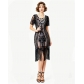 1920s Gatsby retro dress, plus-size European and American style, sequined and beaded cocktail party dress