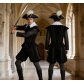 Tudor Elizabethan era role-playing costume, medieval Renaissance black outfit (including hat)