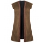 New medieval-style faux suede long vest, Halloween pirate retro coat, stage performance costume.