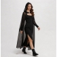 Halloween Death Witch Mesh Long Cape Ball Costume Halloween Cosplay Wizard Cloak
