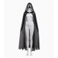 Halloween Death Witch Mesh Long Cape Ball Costume Halloween Cosplay Wizard Cloak