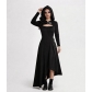 European and American medieval gothic dress, Halloween vampire cosplay, dark queen stage costume