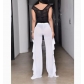 Hot-selling sexy see-through vacation ruffled trousers, 9 colors available.