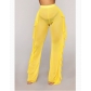 Hot-selling sexy see-through vacation ruffled trousers, 9 colors available.