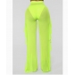 Hot-selling sexy see-through vacation ruffled trousers, 9 colors available.