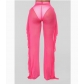 Hot-selling sexy see-through vacation ruffled trousers, 9 colors available.