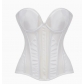 French-style breathable mesh court corset with waist-cinching fishbone bustier and underwire sexy inner strapless top for women.