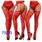New European and American trending open-crotch lace transparent suspender black stockings sexy fishnet stockings non-slip bodysuit garter belt women
