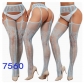 New European and American trending open-crotch lace transparent suspender black stockings sexy fishnet stockings non-slip bodysuit garter belt women