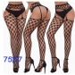 New European and American trending open-crotch lace transparent suspender black stockings sexy fishnet stockings non-slip bodysuit garter belt women