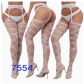 New European and American trending open-crotch lace transparent suspender black stockings sexy fishnet stockings non-slip bodysuit garter belt women
