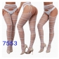 New European and American trending open-crotch lace transparent suspender black stockings sexy fishnet stockings non-slip bodysuit garter belt women