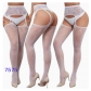 New European and American trending open-crotch lace transparent suspender black stockings sexy fishnet stockings non-slip bodysuit garter belt women