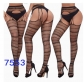 New European and American trending open-crotch lace transparent suspender black stockings sexy fishnet stockings non-slip bodysuit garter belt women