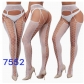 New European and American trending open-crotch lace transparent suspender black stockings sexy fishnet stockings non-slip bodysuit garter belt women