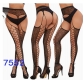 New European and American trending open-crotch lace transparent suspender black stockings sexy fishnet stockings non-slip bodysuit garter belt women
