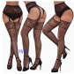 New European and American trending open-crotch lace transparent suspender black stockings sexy fishnet stockings non-slip bodysuit garter belt women