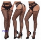 New European and American trending open-crotch lace transparent suspender black stockings sexy fishnet stockings non-slip bodysuit garter belt women