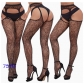 New European and American trending open-crotch lace transparent suspender black stockings sexy fishnet stockings non-slip bodysuit garter belt women