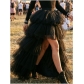 Medieval-style multi-layered midi skirt, short in the front and long in the back, versatile and gorgeous voluminous midi skirt