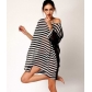 Hot design underwear cover up stripe loosed blouse for ladies