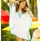 New high quality loosed sleeve white cover up beach dress
