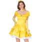 2019 Halloween real shot new fairy tale yellow princess COS clothing dress stage costume yellow princess dress